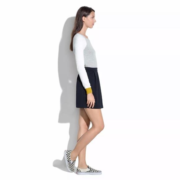 Madewell Y2K Bistro Texture Striped A-Line Pleated Mini Skirt sz 12 Large - Picture 4 of 11